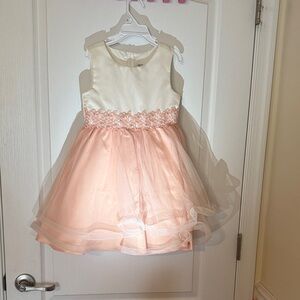 Rare Editions Cream and Pink Formal Kids Dress